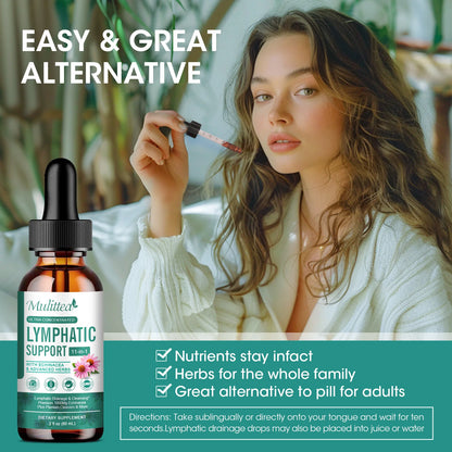 60ml Lymphatic Support Drops 11 in 1 Echinacea Extract Natural Herbs Supplement for Improves Fluid Circulation Enhances Immunity